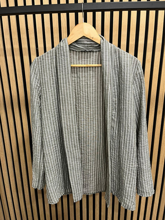 Dünner Streifen Blazer mit Schalkragen