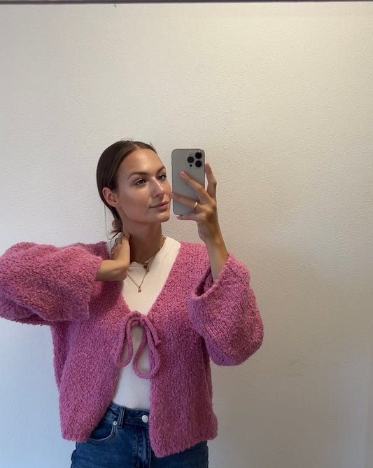 Bouclé Tie Cardigan