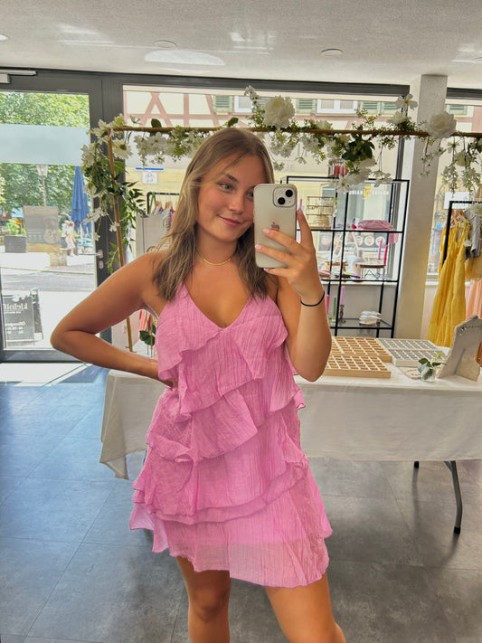 Kurzes Volant-Sommerkleid