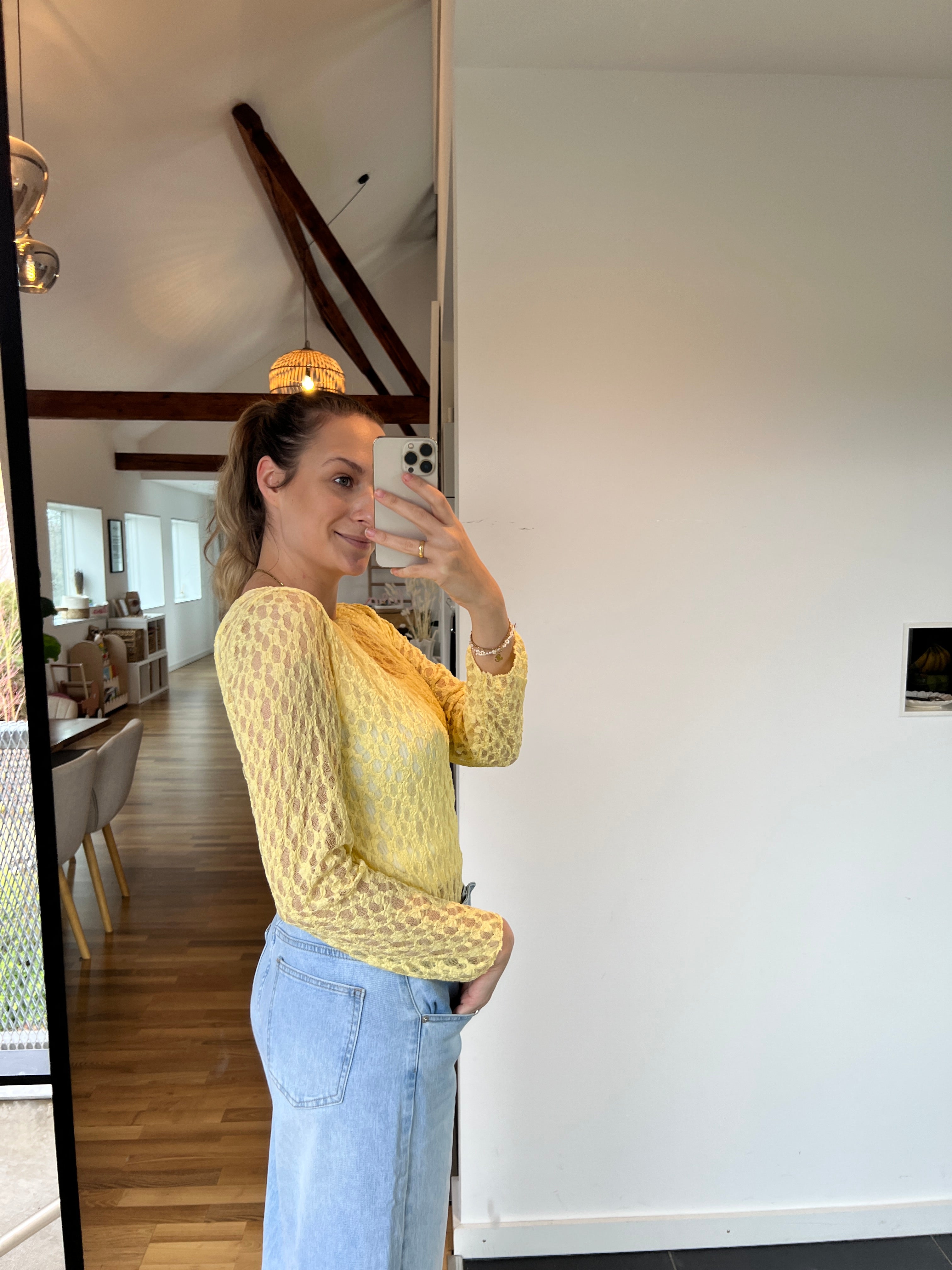 Spitzenoberteil „Alexa“ – Gelb