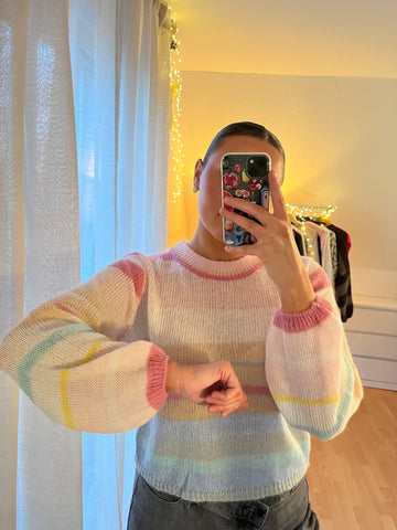 Strickpullover „Ella“ – pastellige Streifenliebe