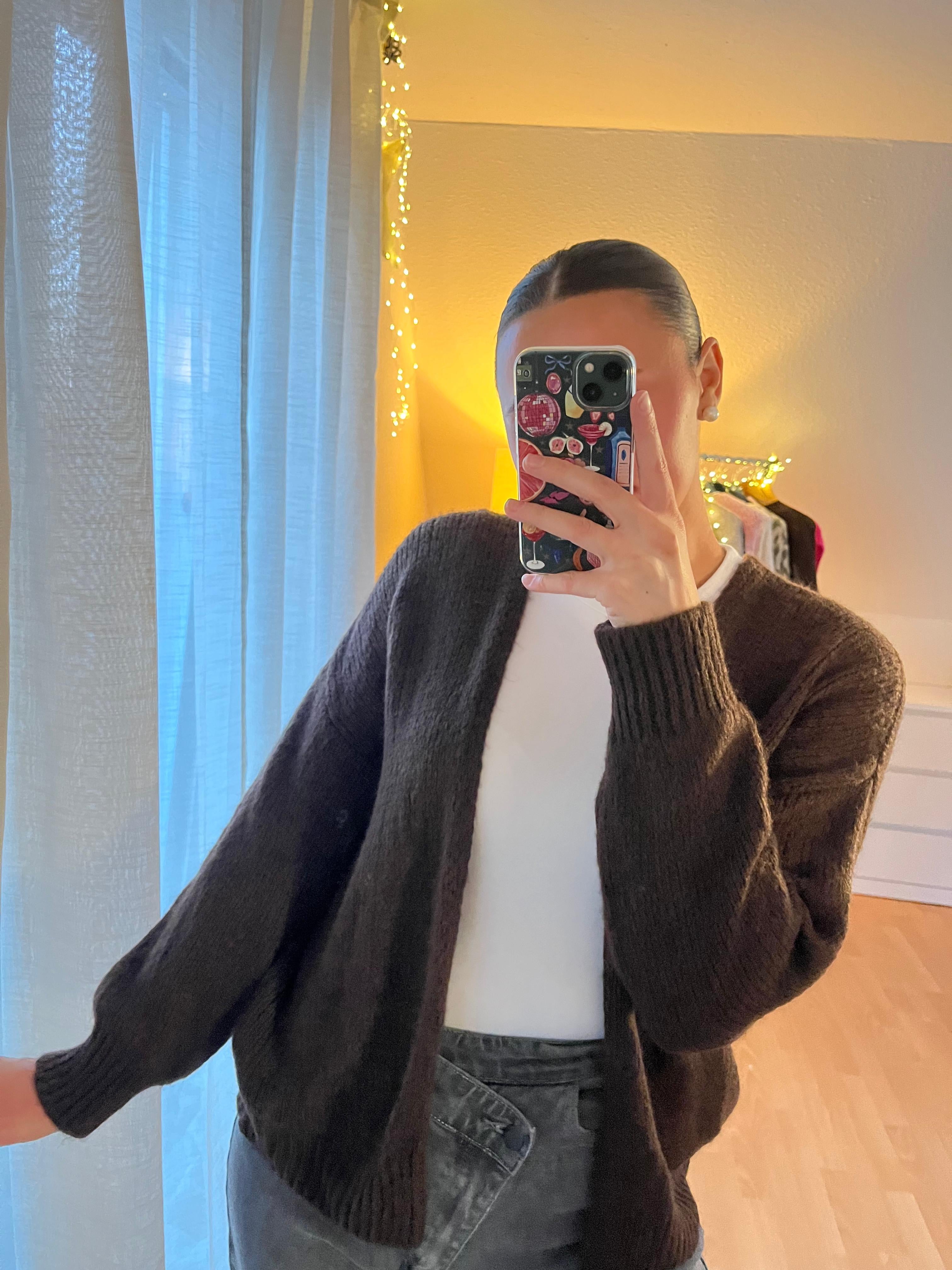 Strickjacke „Leni“ – Schokobraun