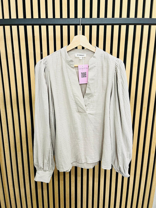 Musselinbluse mit Goldschimmer