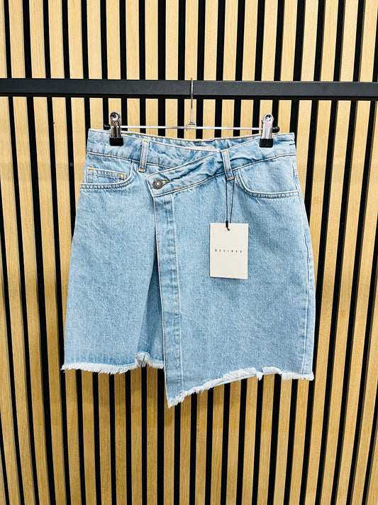 Jeansrock mit überkreuztem Bund