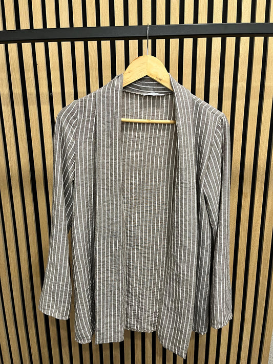 Dünner Streifen Blazer mit Schalkragen