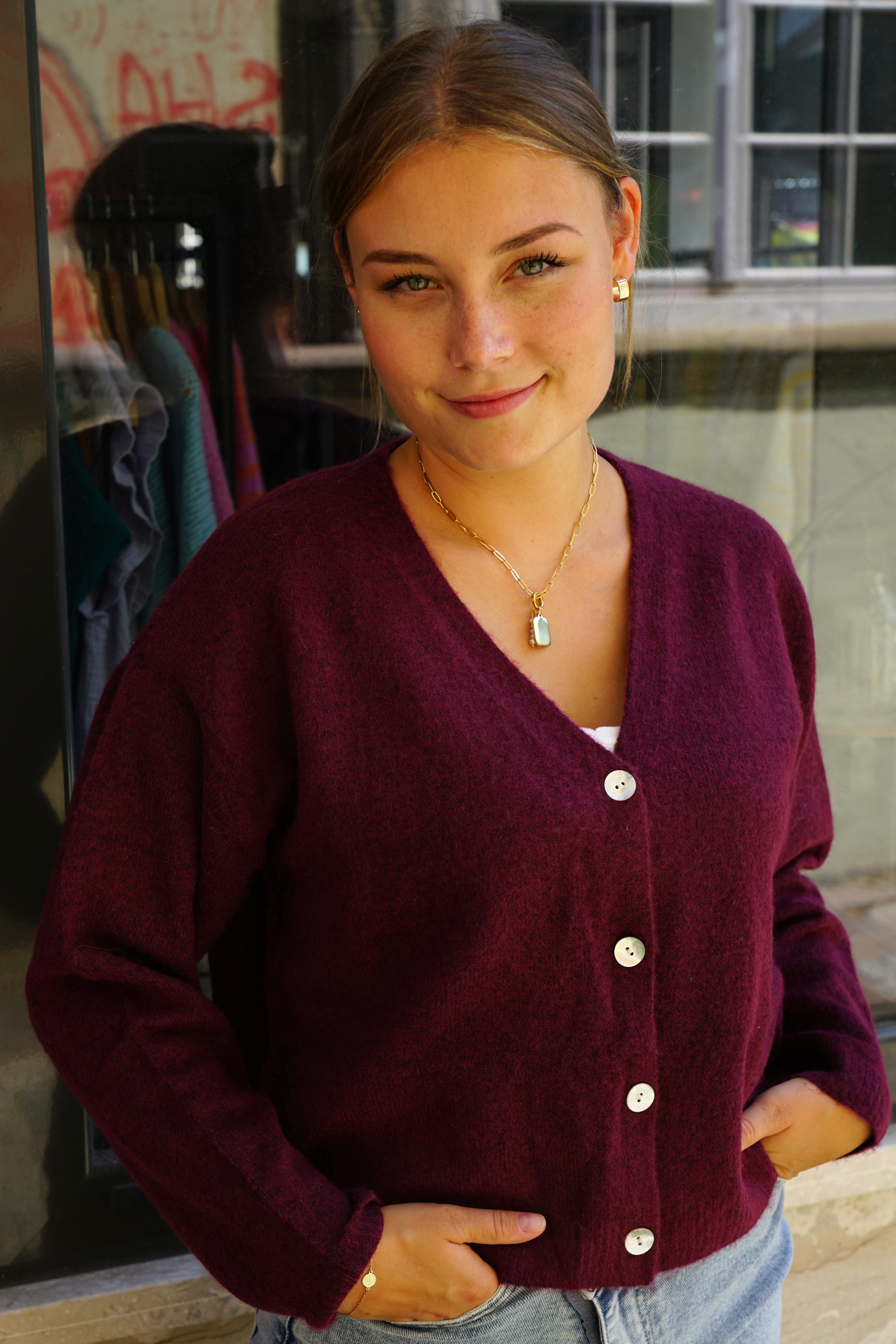 Berry Cozy Cardigan