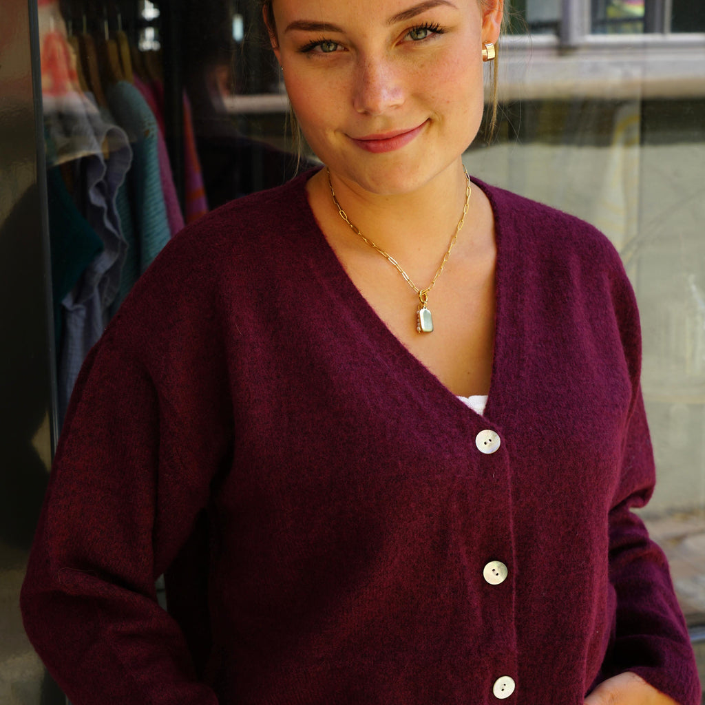 Berry Cozy Cardigan