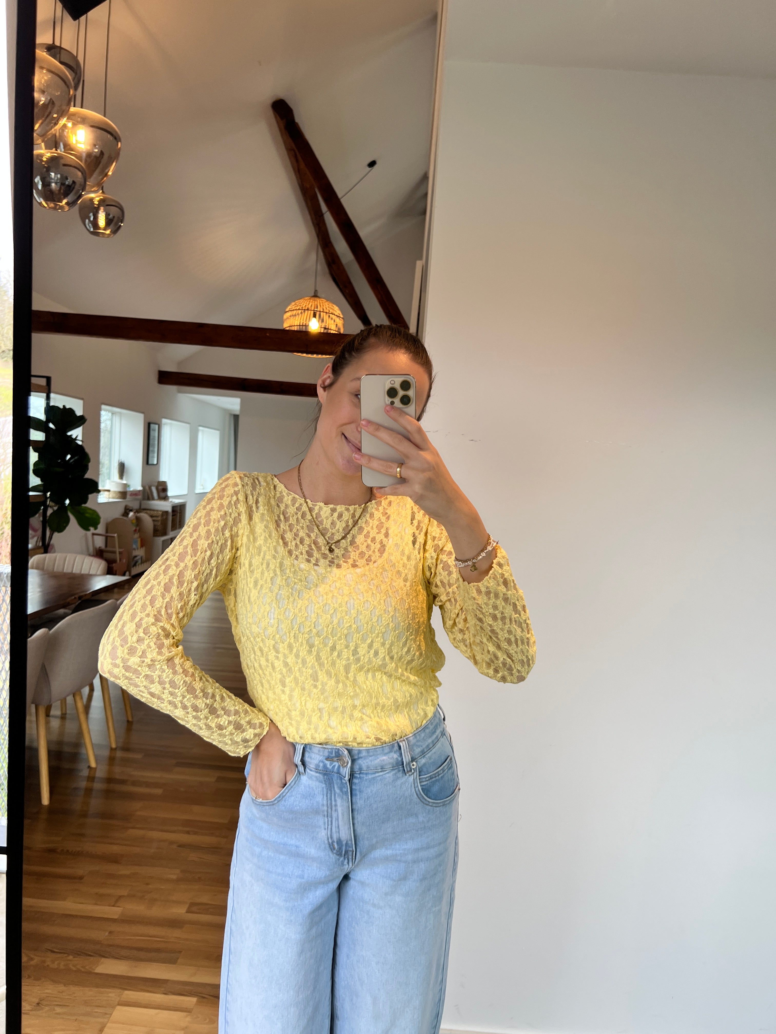 Spitzenoberteil „Alexa“ – Gelb