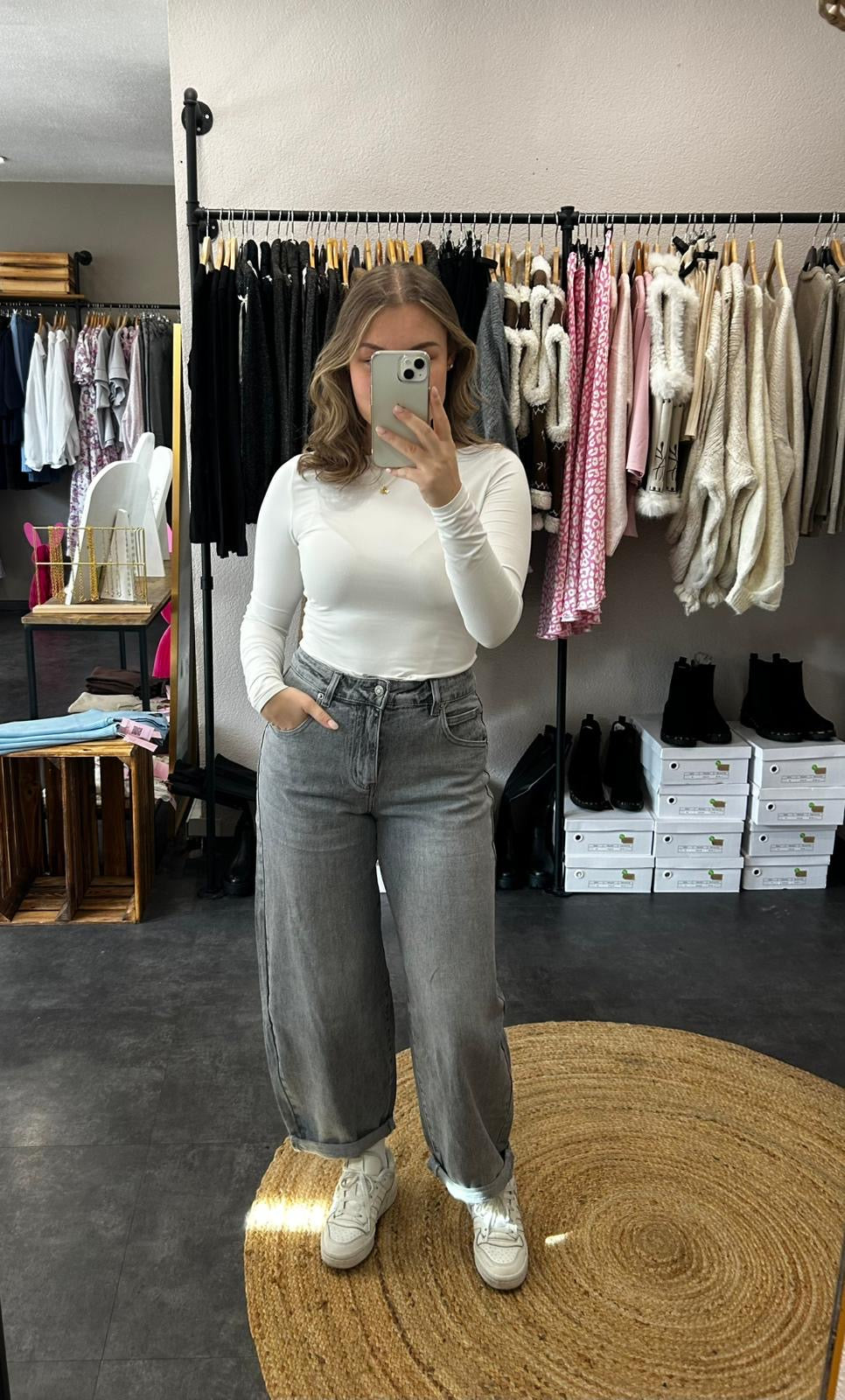 Balloon Jeans - Grau