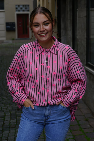 Musselinbluse Solea Herzchen   🖤 Rosa- Pink