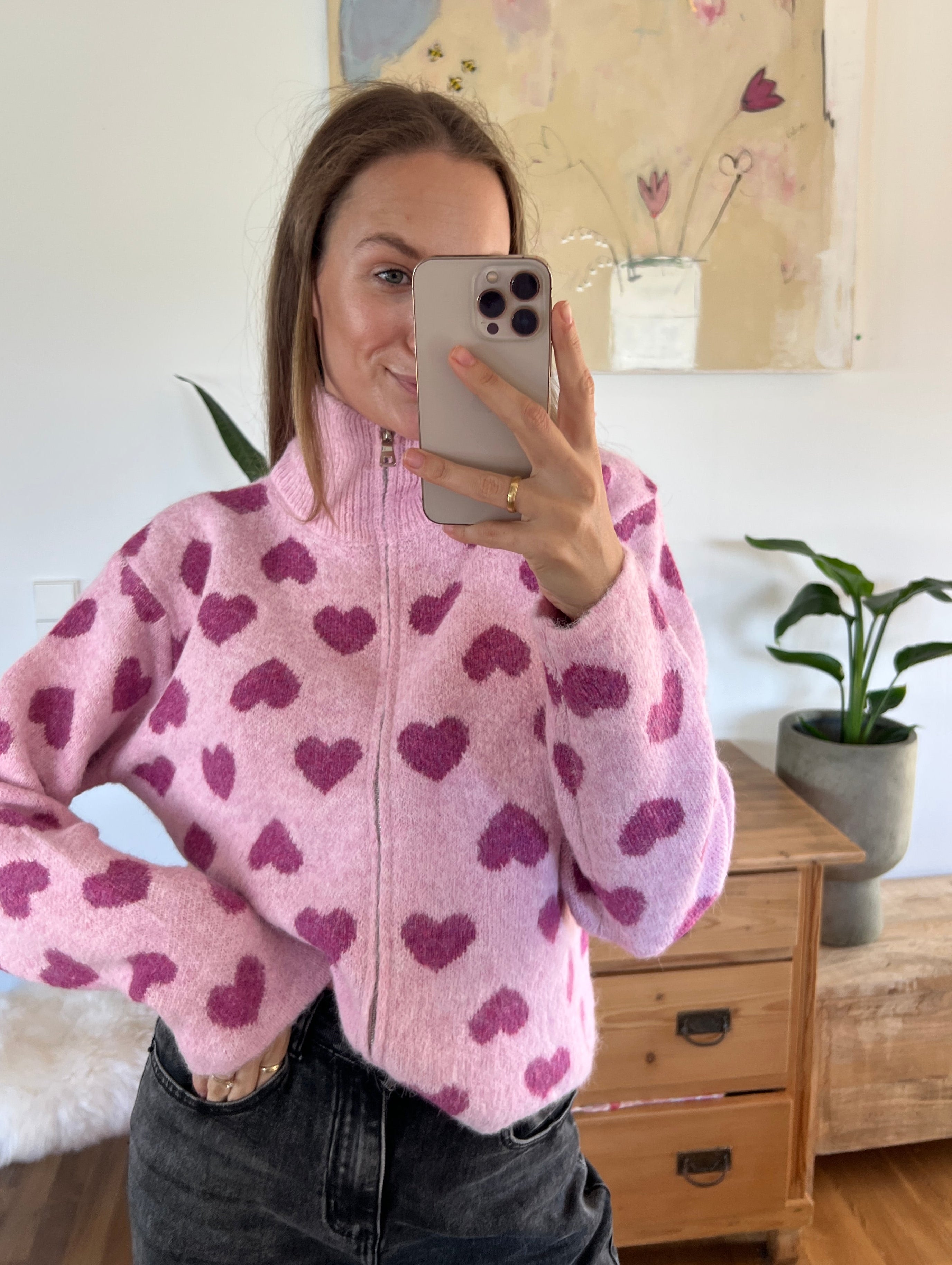 Sweet Heart Zip Cardigan
