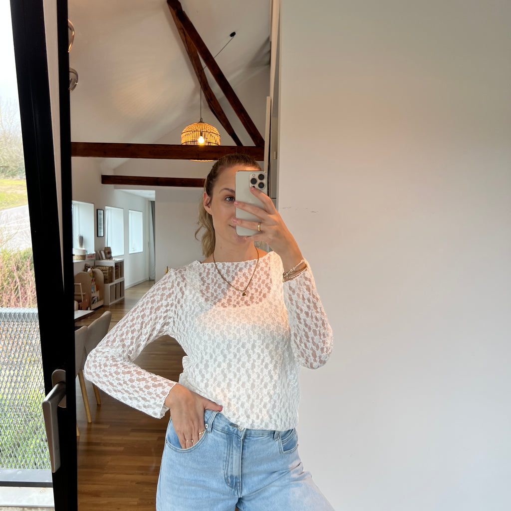 Spitzenoberteil „Alexa“ – Weiß