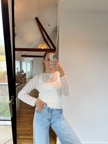 Spitzenoberteil „Alexa“ – Weiß