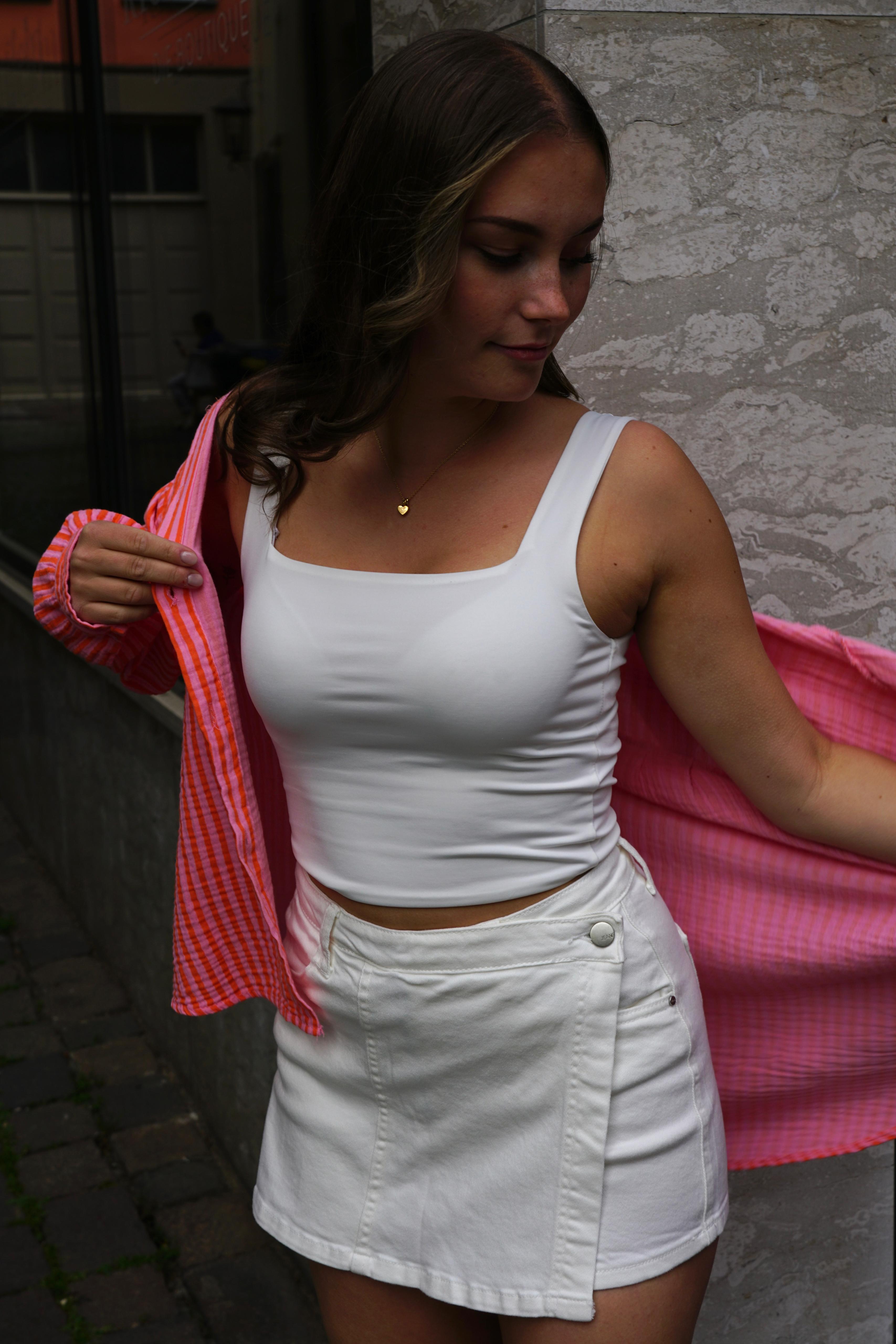 Musselinbluse Solea  🖤 Rot - Rosa