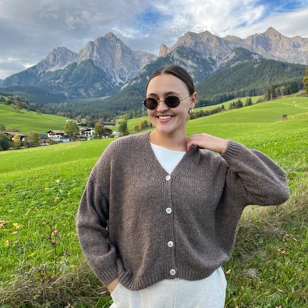 Strickjacke - dunkelbraun