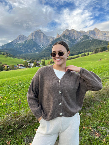 Strickjacke - dunkelbraun