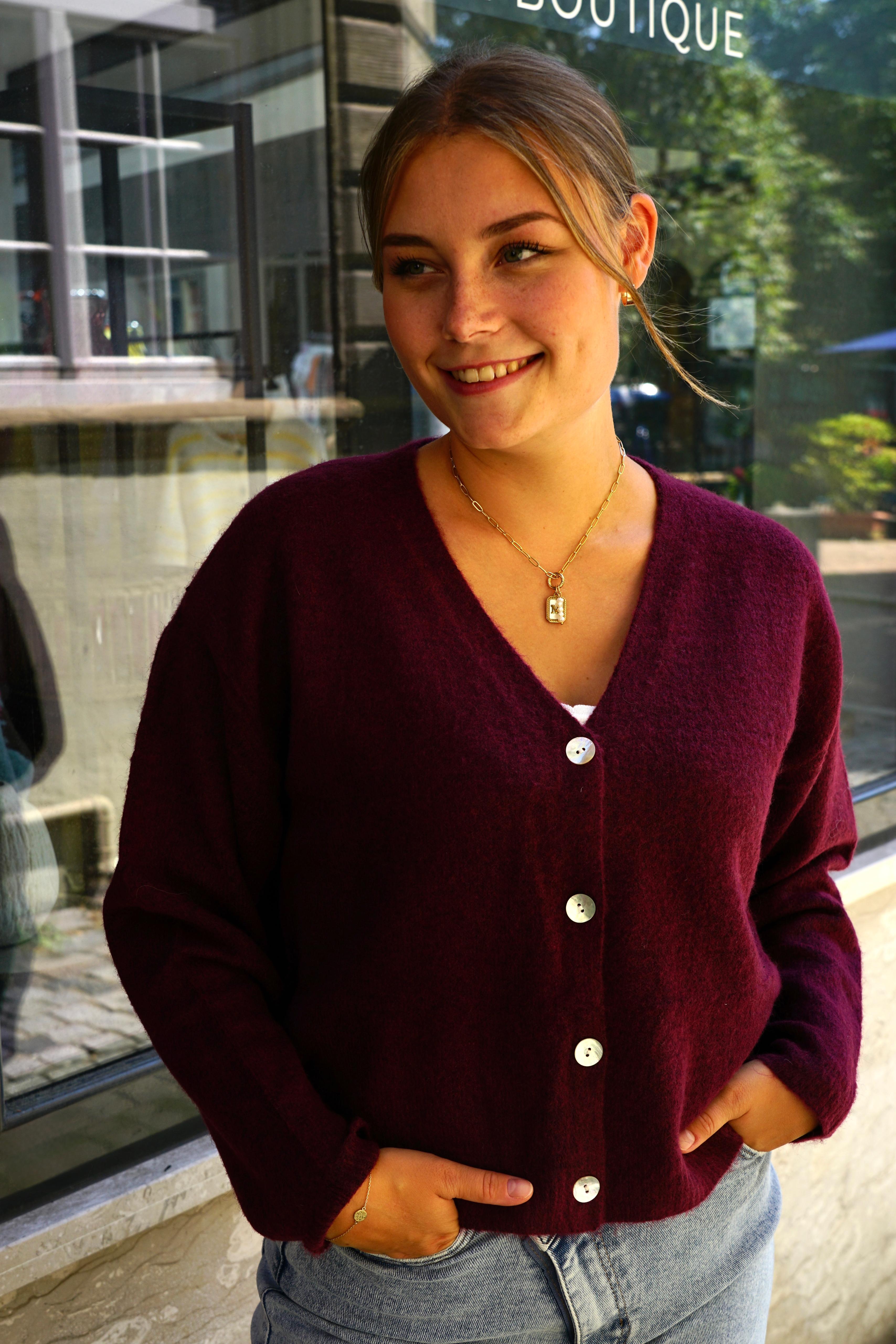Berry Cozy Cardigan