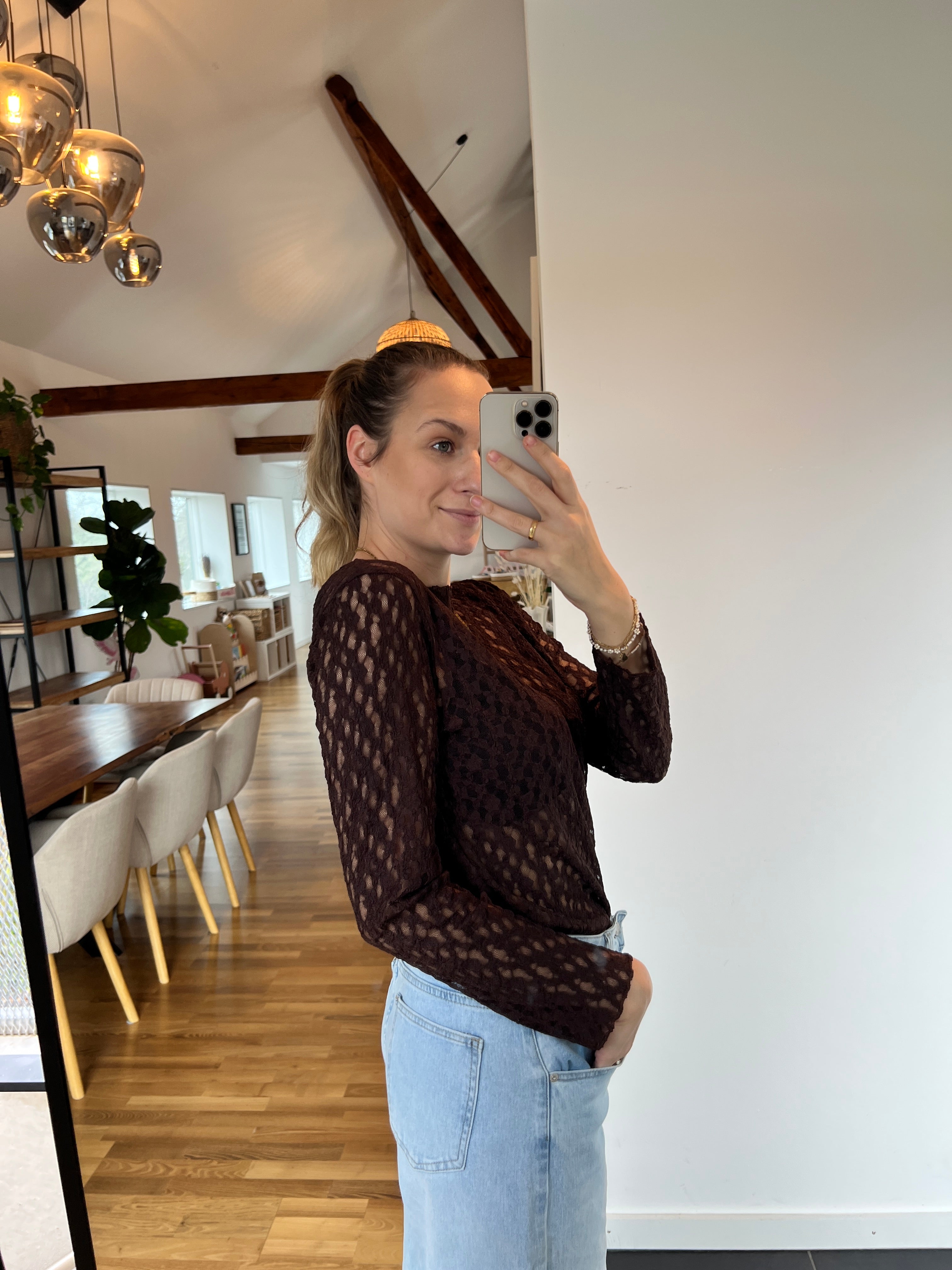 Spitzenoberteil „Alexa“ – Dunkelbraun