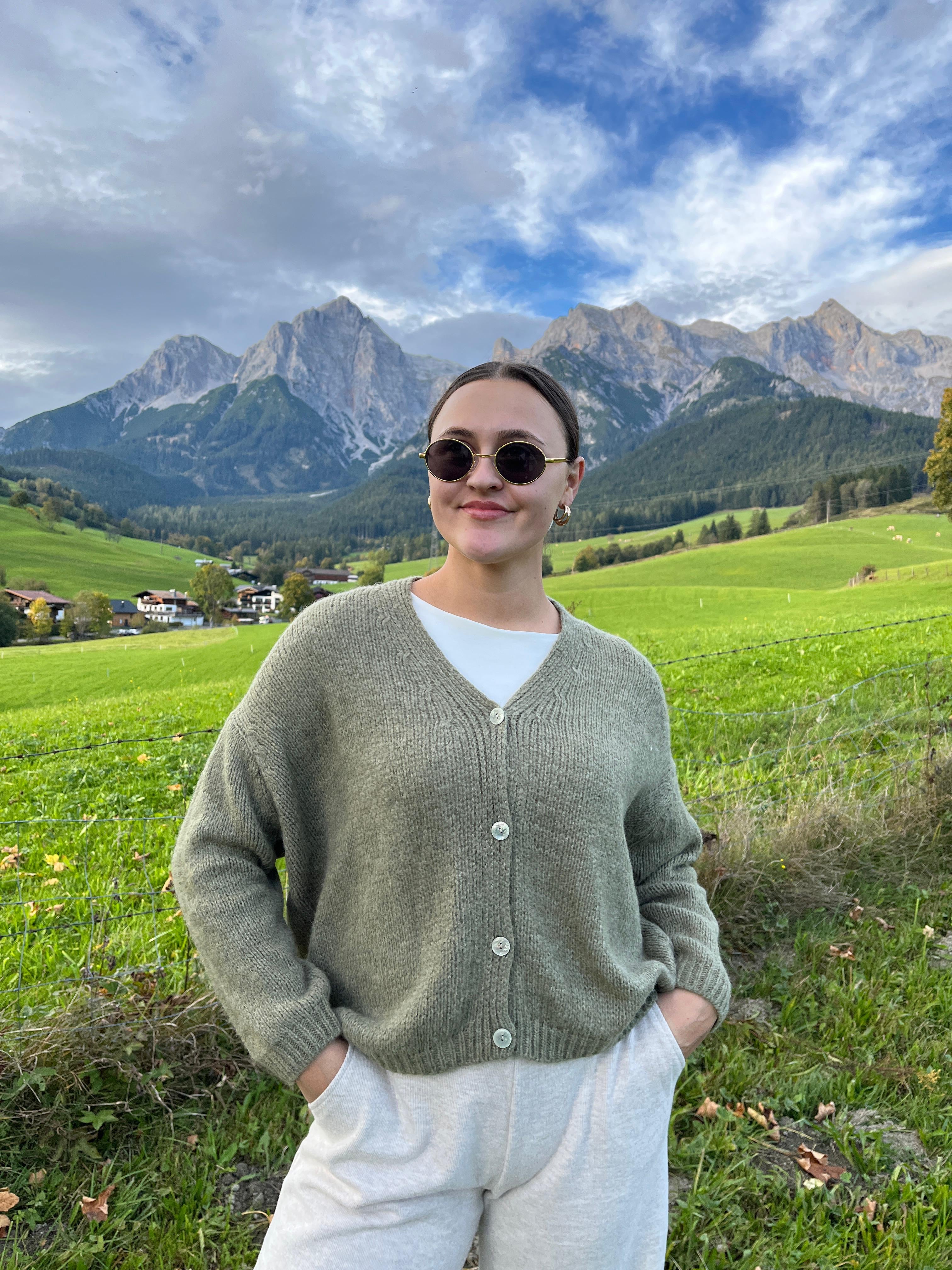 Strickjacke - Khaki