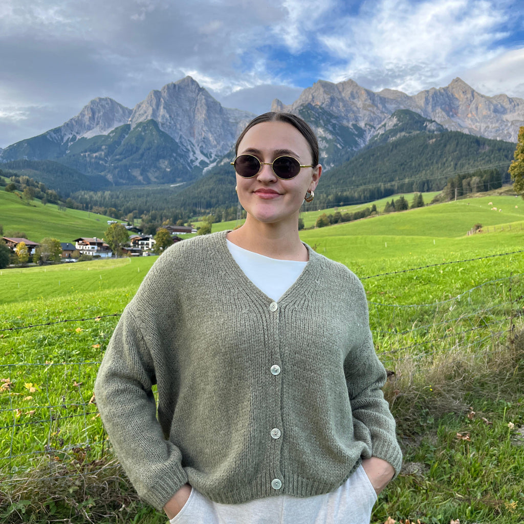 Strickjacke - Khaki