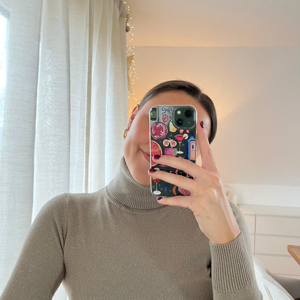 Glitzer-Rollkragenpullover „Yuliya“ – beige