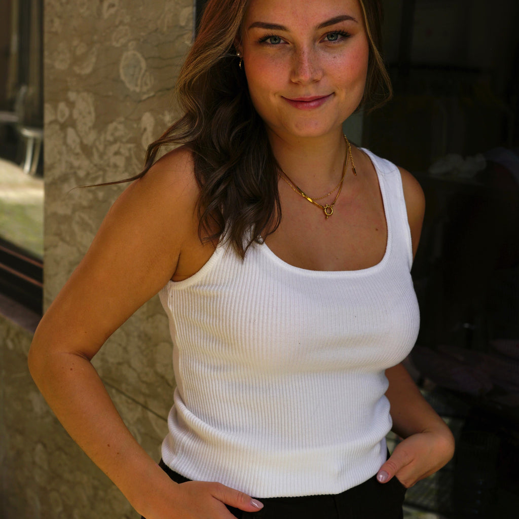 Basic Rib Top – Weiß