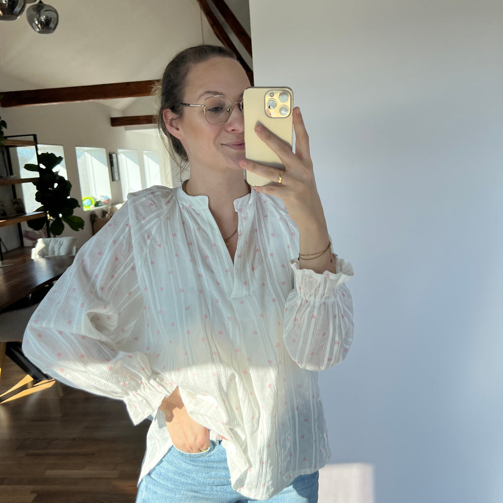 Herzchenbluse „Hannah“ – Blush Heart