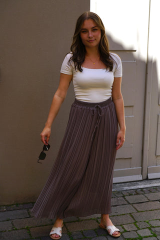 Plisseehose - Taupe