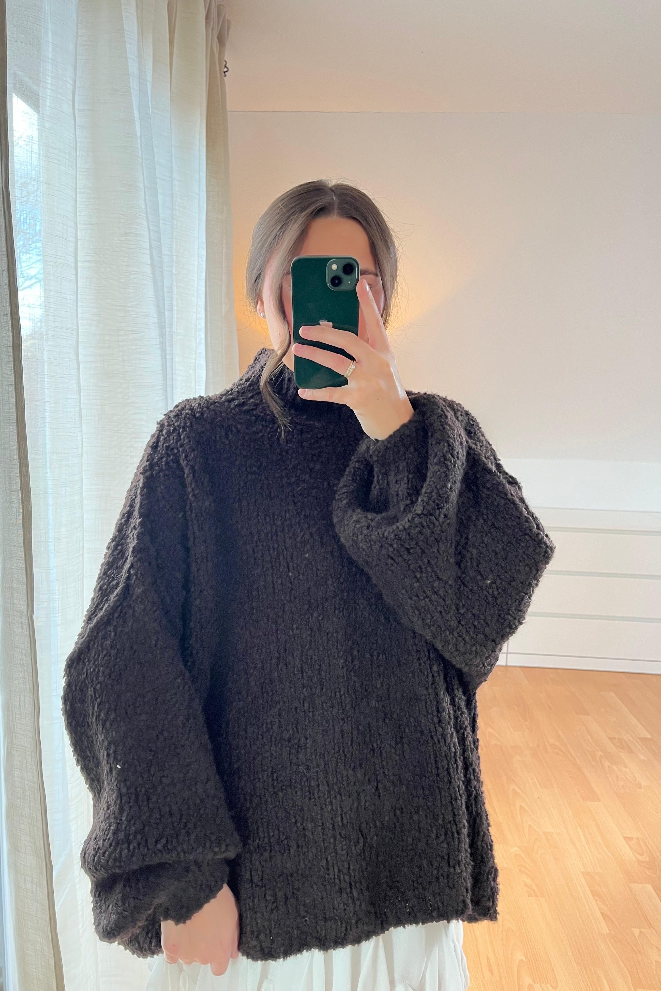 Cozy Bouclé Oversize Pullover - schokobraun