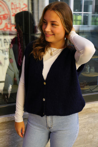 Soft Knit Weste – Dark Blue