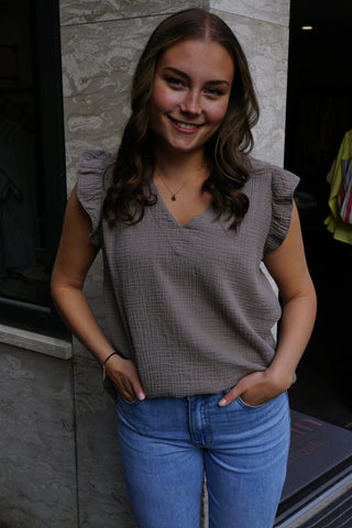 Musselinshirt Marie - Taupe / Grau