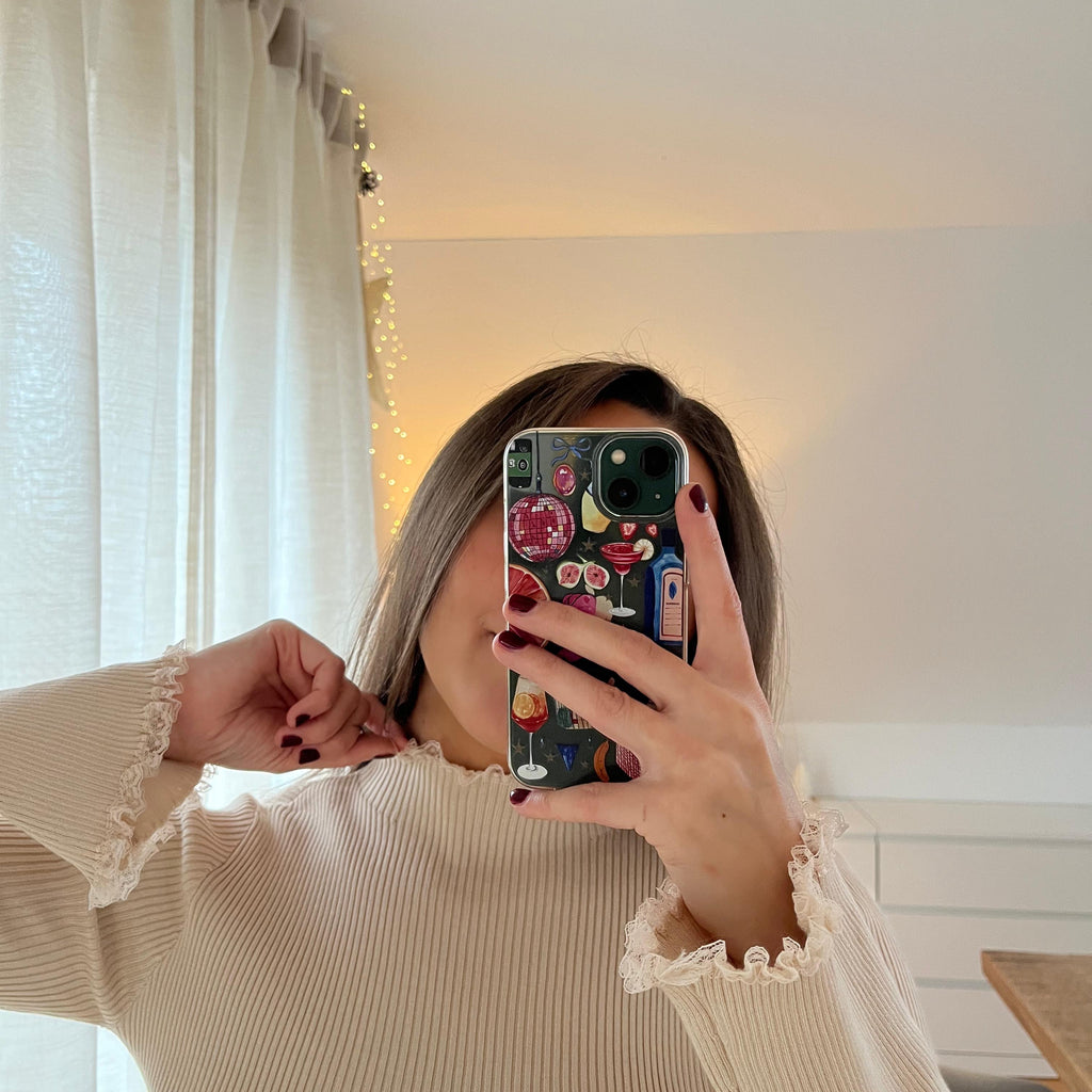 Basic Ripp Longsleeve „Nelli“ mit Spitzen-Detail – Beige