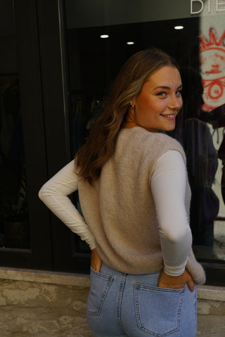 Soft Knit Weste – Taupe