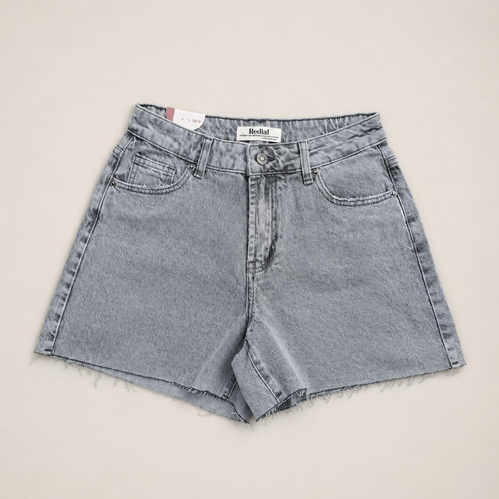Jeansshort - Grau