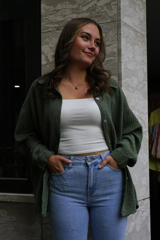 Musselinbluse Summer - Khaki