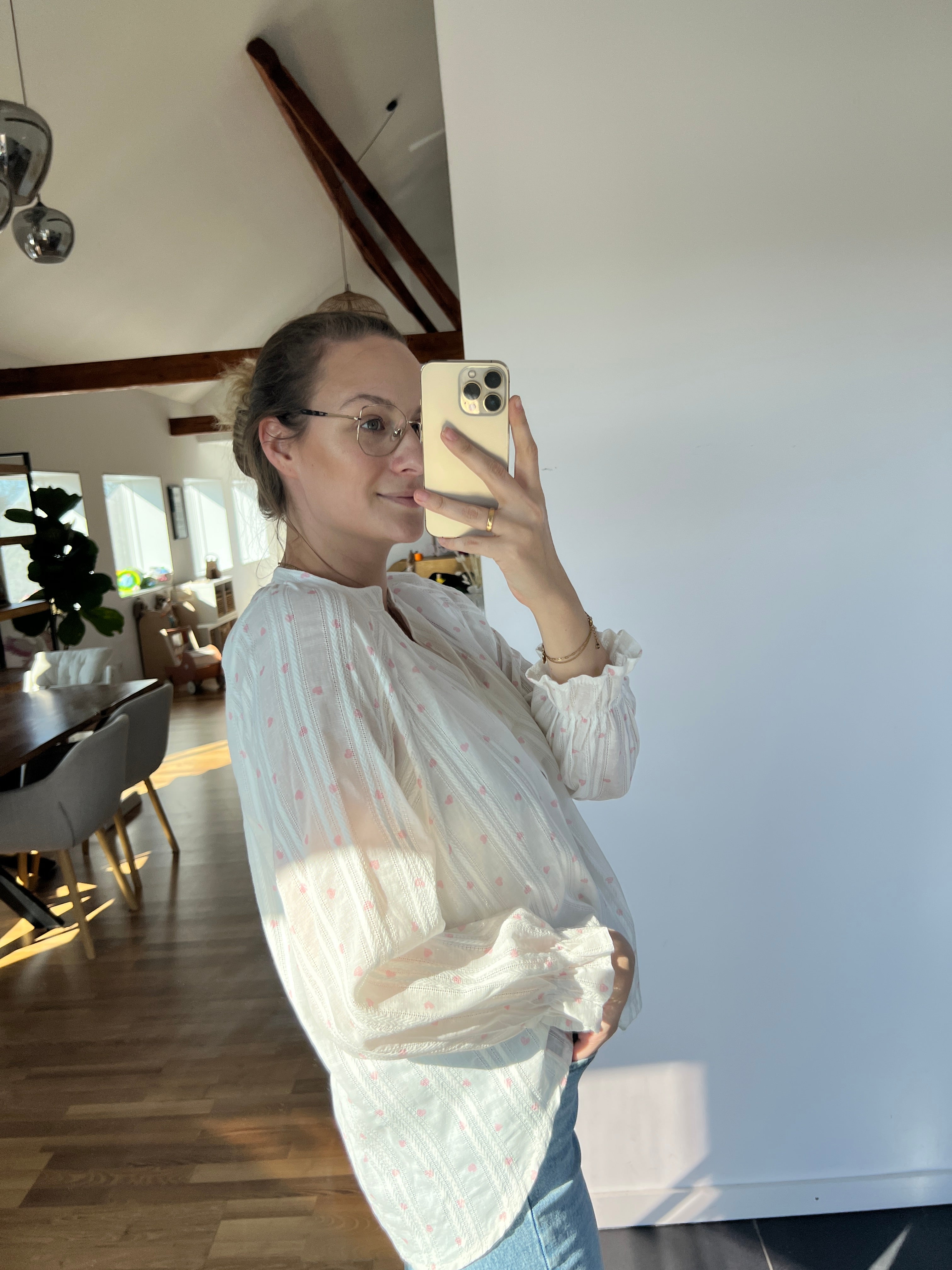 Herzchenbluse „Hannah“ – Blush Heart