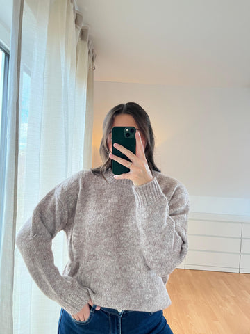 Pullover „Alina“ – Taupe, cozy & timeless