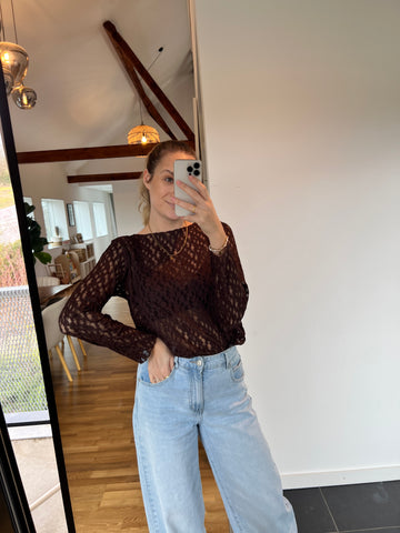 Spitzenoberteil „Alexa“ – Dunkelbraun