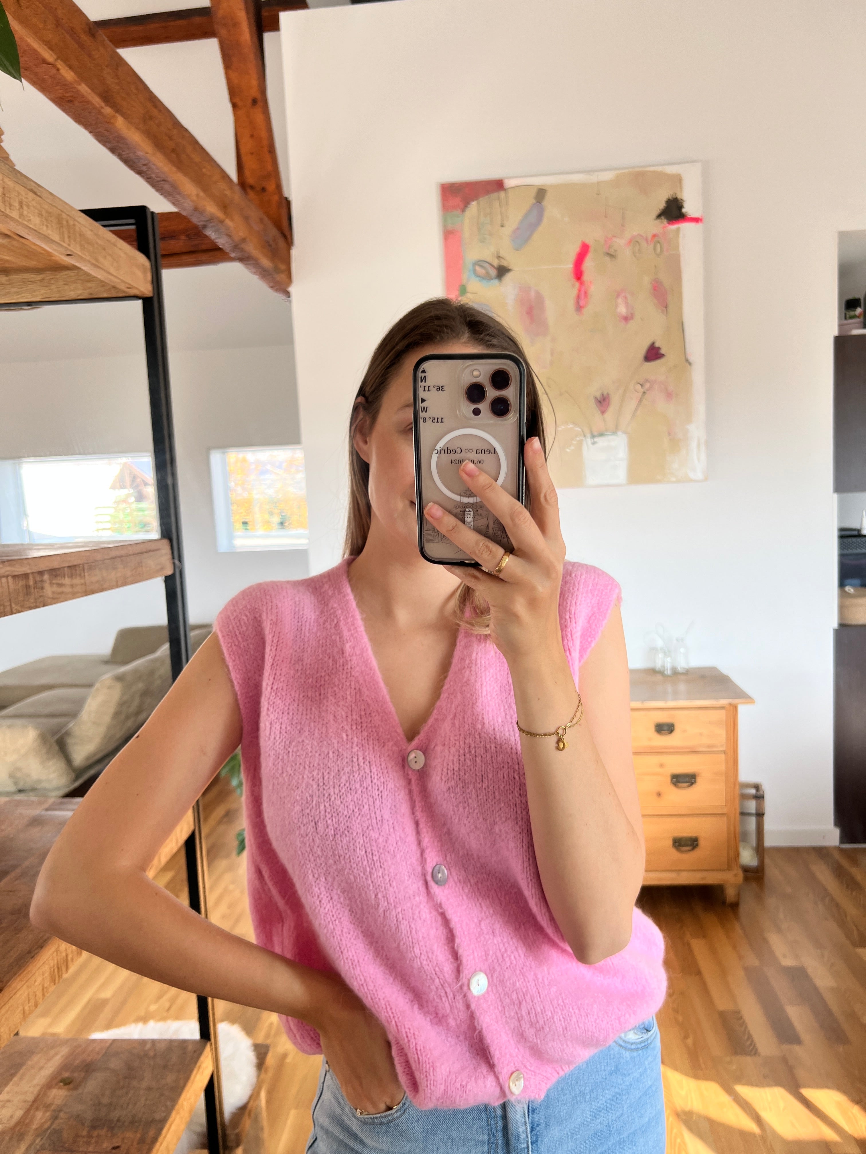 Strickweste „Tilda“ – rosa