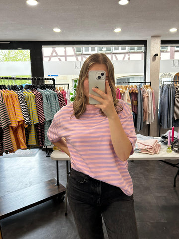 Streifen T-Shirt – Rosa/Flieder