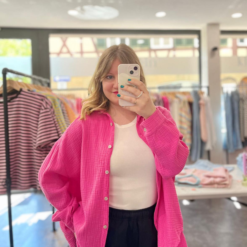 Musselinbluse - Pink