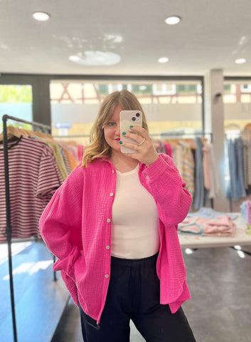 Musselinbluse - Pink