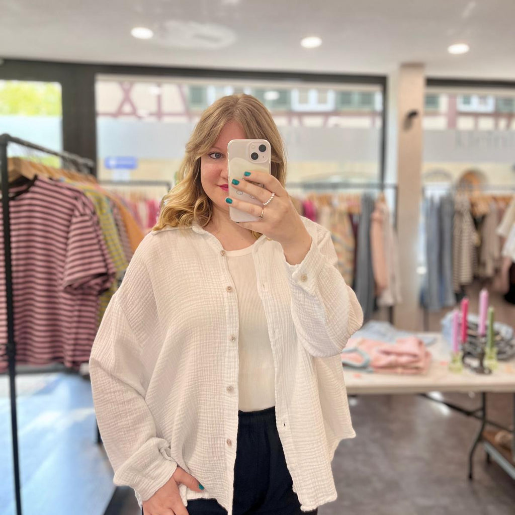 Musselinbluse - Weiß