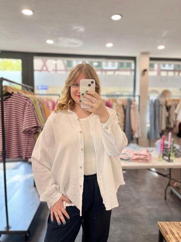 Musselinbluse - Weiß