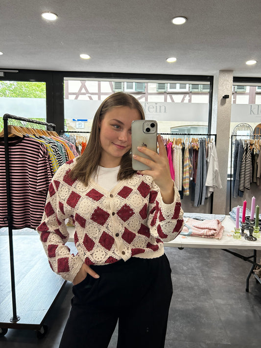 Crochet Cardigan with Diamond Pattern