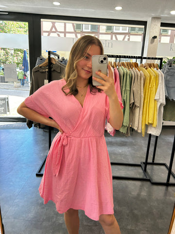 Musselinkleid kurz - Bubblegum