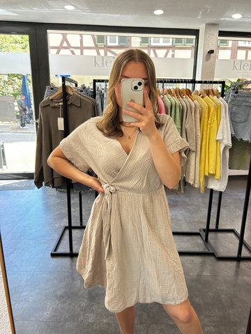 Musselinkleid kurz - Beige