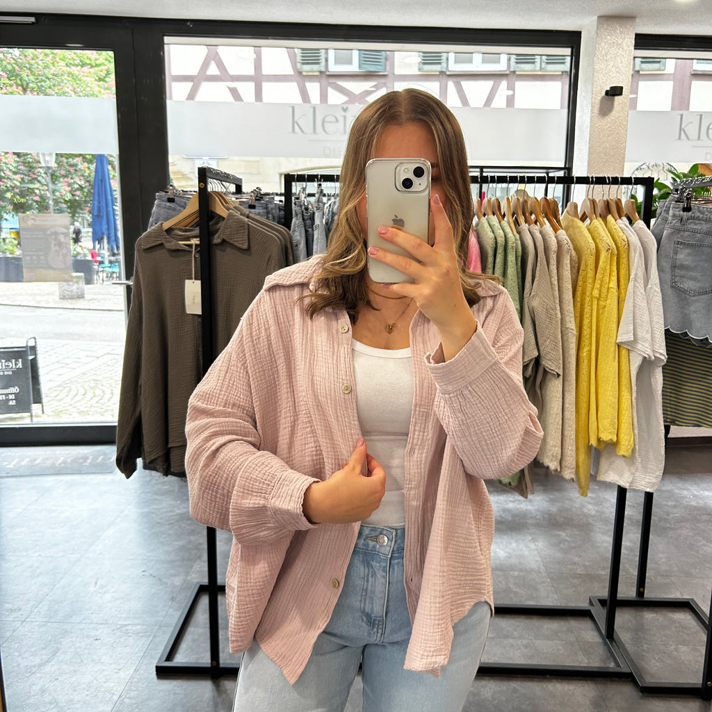 Musselinbluse - Rosenholz