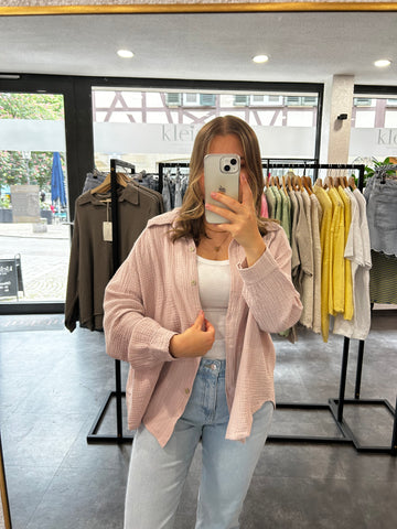 Musselinbluse - Rosenholz