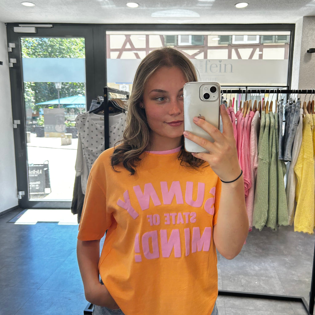 T-Shirt mit Print - orange